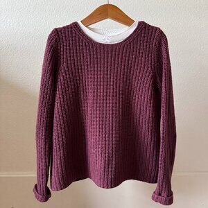 J. Jill Plum Heather Purple Chunky Ribbed Pullover Sweater Medium Petite – Layer